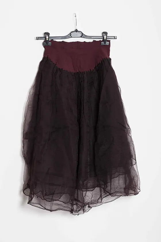 Marc Le Bihan Silk Skirt Six-layer Yarn 25930 Series French Hand-dyed MLB-25930-JIUHONG Burgundy
